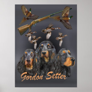 Poster Chasse trio Gordon Setter