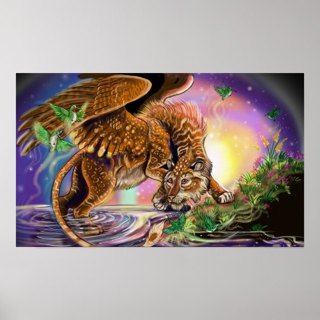 Poster Chasseur de poule Chat volant (Devant)