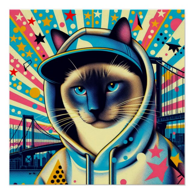 POSTER CHAT 4 SIAMESE (Devant)