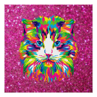 Chat Abstrait Mignon et Coloré