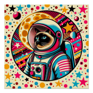 POSTER CHAT-ASTRONAUT 3 SIAMESE