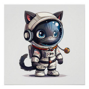 Poster Chat Astronaute
