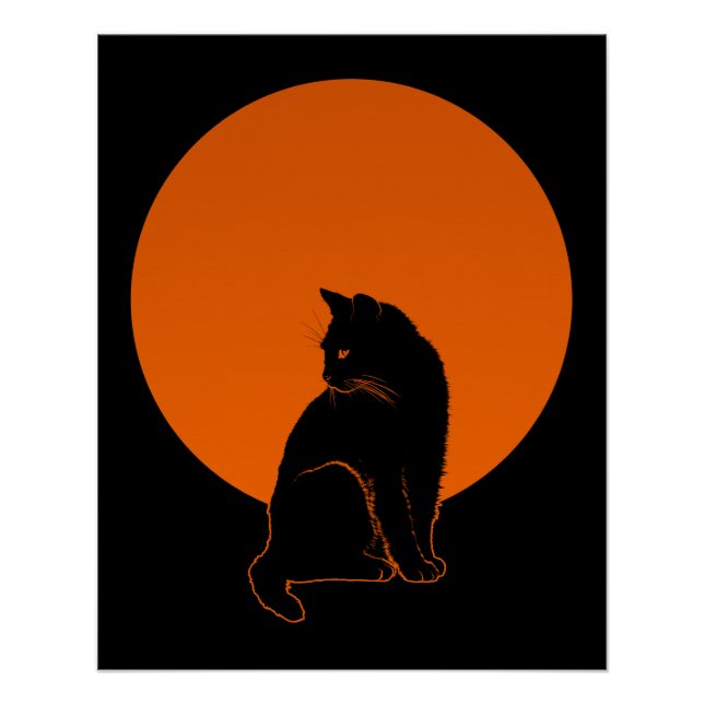 POSTER CHAT AU CLAIR DE LUNE (Devant)