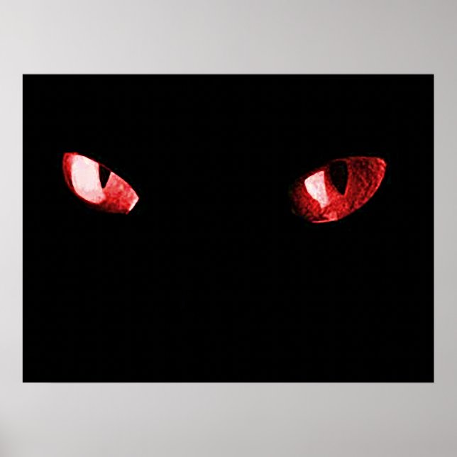 Poster Chat aux yeux rouges (Devant)