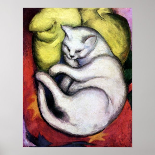Poster Chat blanc, Franz Marc (Devant)