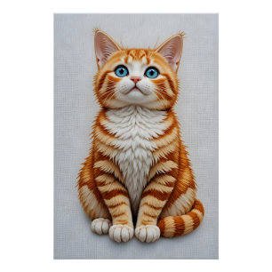 Poster Chat brodé