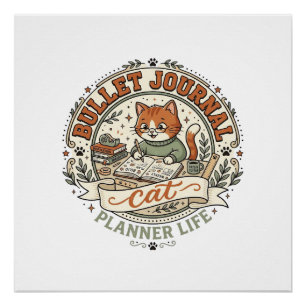 Poster Chat Bullet Journal Chat Bullet Journal Vintage Ve