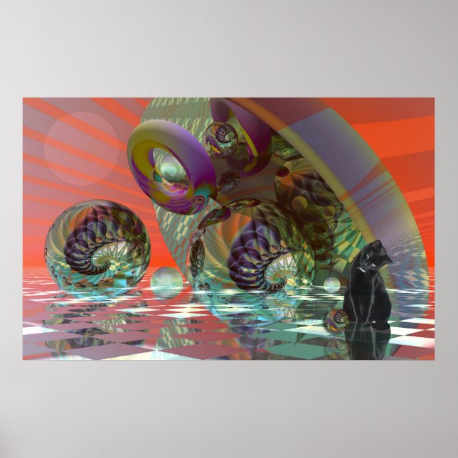 Poster Chat dans le monde de la science-fiction (Devant)