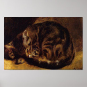 Poster Chat de couchage par Renoir