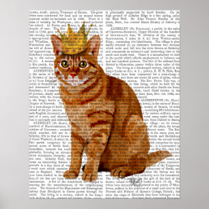 Poster Chat de gingembre avec la couronne pleine