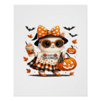 Chat de Halloween mignon � Chat de sorcière Kawaii