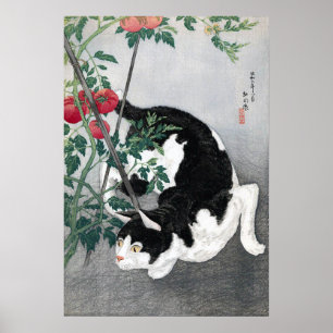 Poster Chat et tomate, Takahashi Shotei