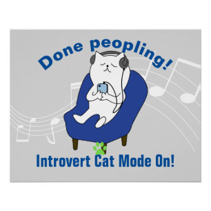 Poster Chat introverti