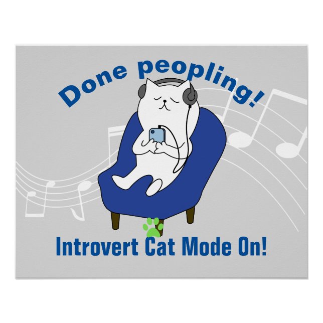 Poster Chat introverti (Devant)