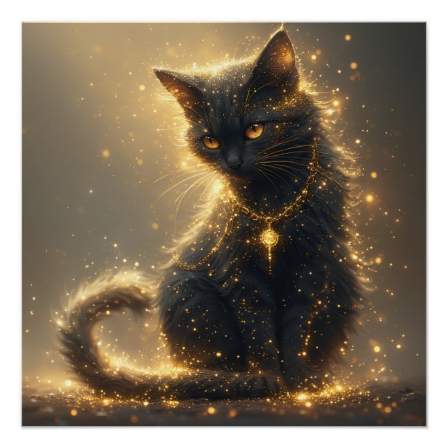Poster Chat Noir Magique (Devant)