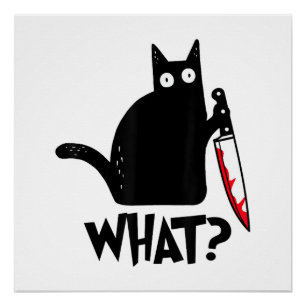 Poster Chat Qu'est-ce que_ Drôle Chat Noir