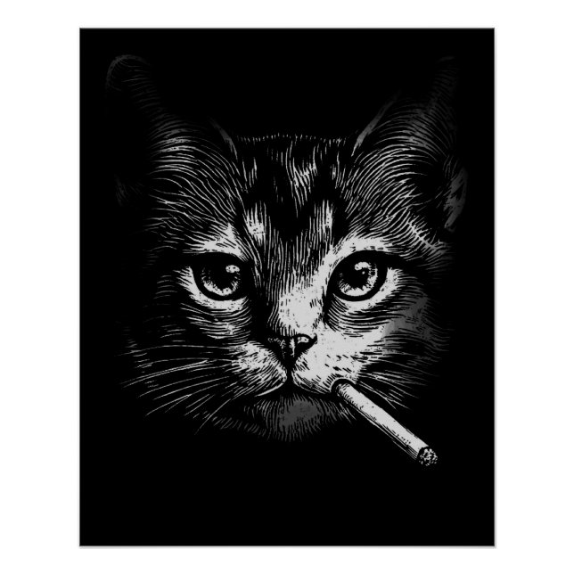 Poster Chat qui Fume  (Devant)
