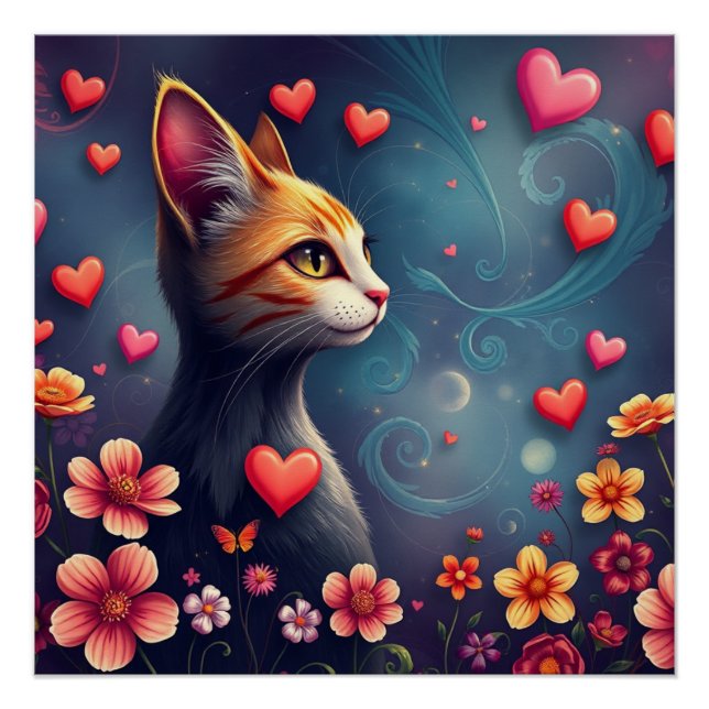 Poster Chat romantique (Devant)