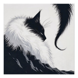 Poster Chat Silencieux Minimaliste