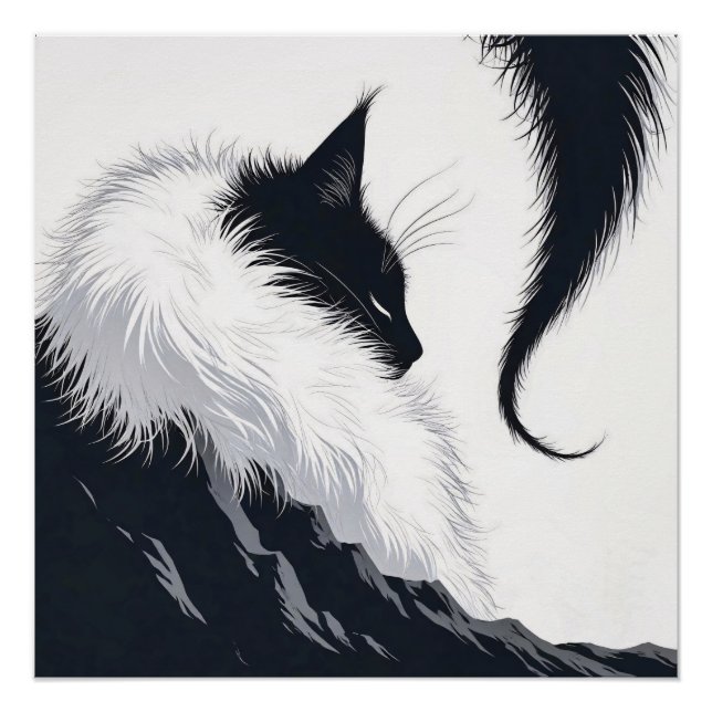 Poster Chat Silencieux Minimaliste (Devant)
