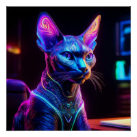 Chat Sphinx Alien Est Assis Dans Le Fauteuil De So