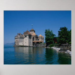 Poster Chateau Chillon, Lac Léman, Canton de Vaud,