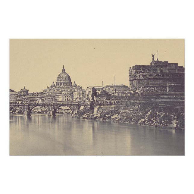 Poster Château d'Angel et coupole du Vatican (Devant)