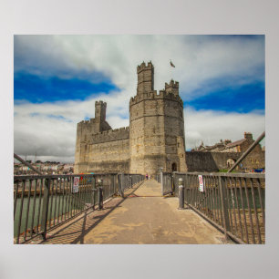 Poster Château de Caernarfon au Pays de Galles.