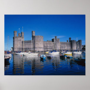 Poster Château de Caernarfon, Gwynedd, Pays de Galles