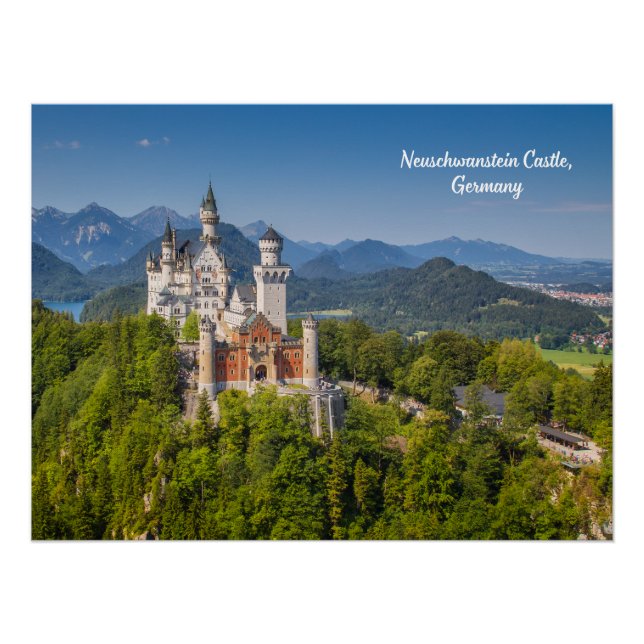 Poster Château de Neuschwanstein, Allemagne Bavière (Devant)