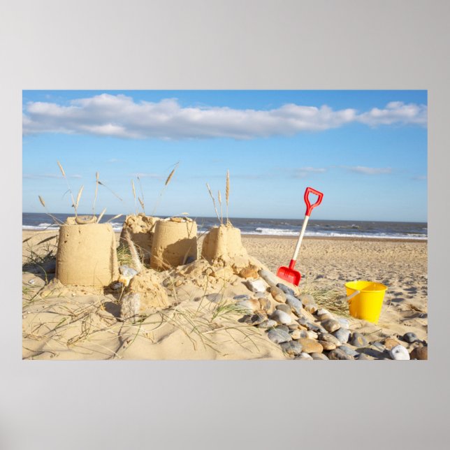 Poster Château de sable de Beach (Devant)