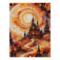 Château Spiral éffrayant - Halloween Orange