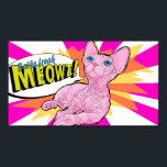 Poster Chaton sans cheveux Pop art<br><div class="desc">C'est un art pop d'un chaton Bambino. Il dit "Bains Freak Meowt !"</div>