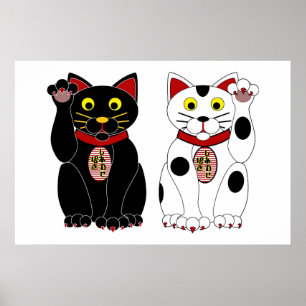 Poster Chats chanceux
