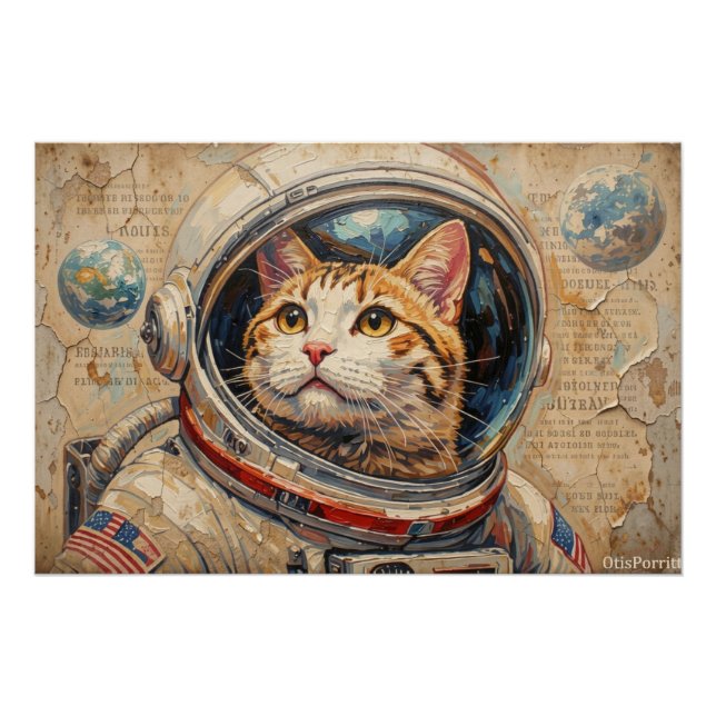 POSTER CHATS DANS L'ESPACE 5 (Devant)