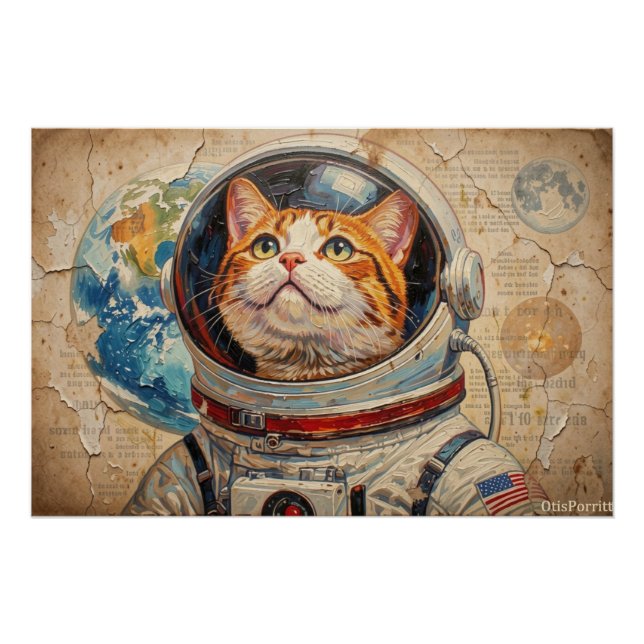POSTER CHATS DANS L'ESPACE 9 (Devant)