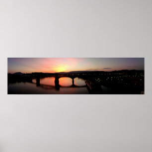 Poster Chattanooga au coucher du soleil Panoramique