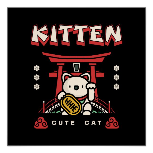 Poster chatte chanceuse (Devant)