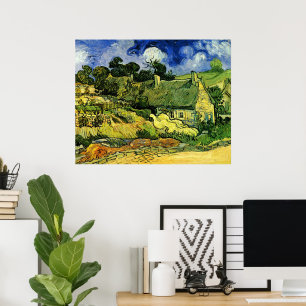 Poster Chaumières, Cordeville par Vincent van Gogh