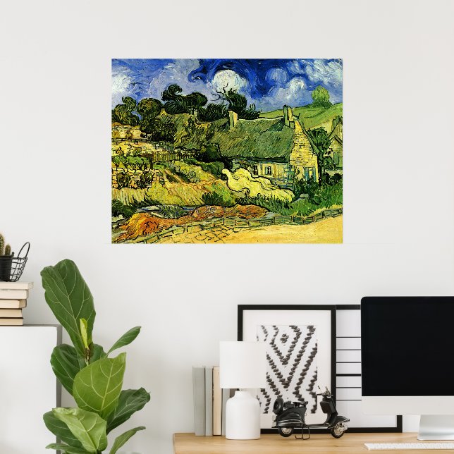Poster Chaumières, Cordeville par Vincent van Gogh (Bureau à domicile)
