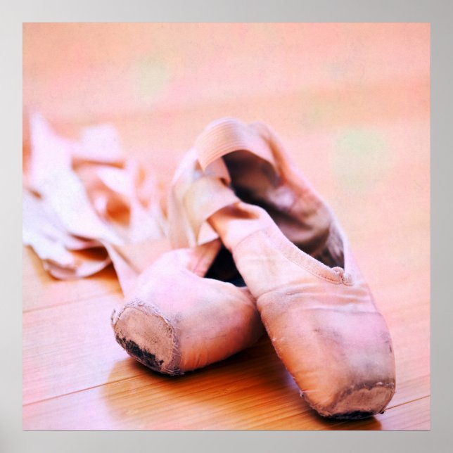 Poster Chaussure de ballet rose Pointe Chaussures Modèle  (Devant)