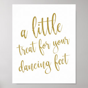 Poster Chaussures de Danse Chaussures Doré Paillettes 8x1