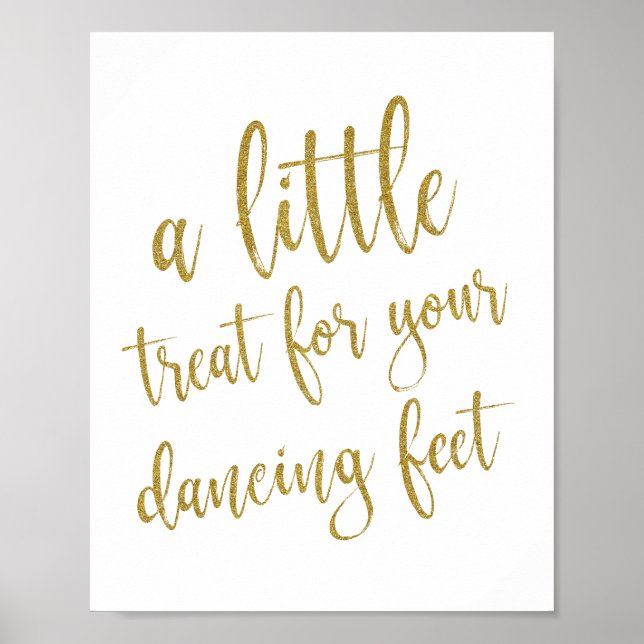 Poster Chaussures de Danse Chaussures Doré Paillettes 8x1 (Devant)