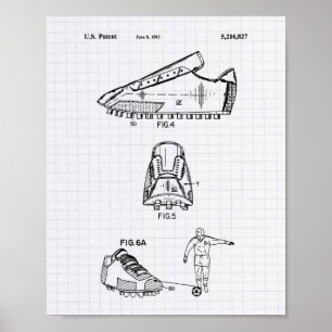 Poster Chaussures de soccer 1993 Art Brevet - Poivre Line