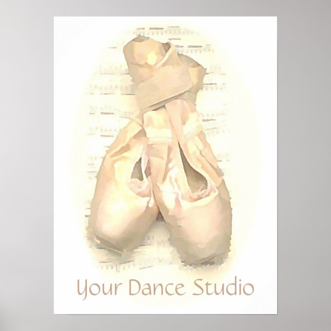 Poster Chaussures Pointe Ballet Peintes Personnalisées (Devant)