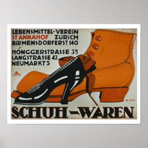 Poster 'Chaussures', Zurich (litho couleur)