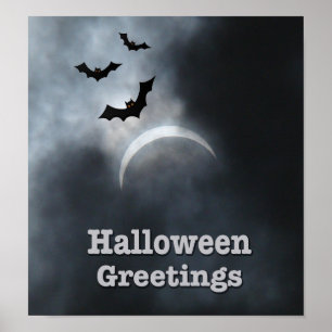 Poster Chauve-Chauve-Halloween éffrayante À Eclipse