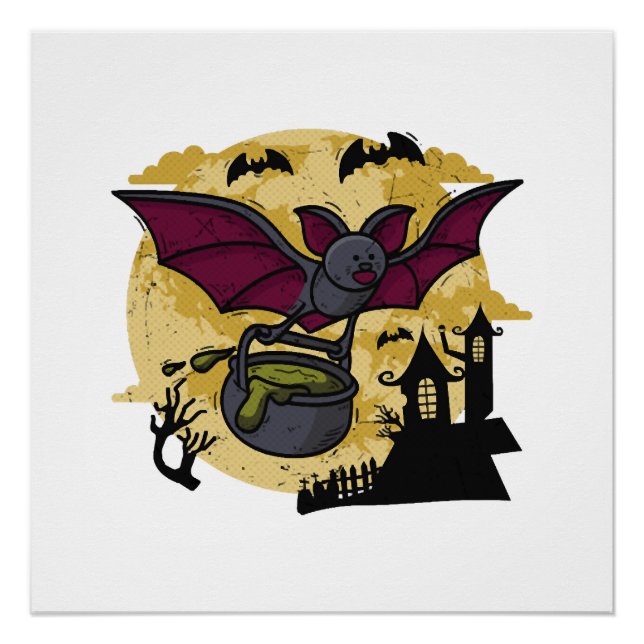 Poster Chauve-souris Halloween (Devant)