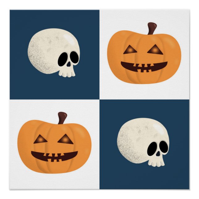 Poster Checks de Skulls et Pumkins (Devant)