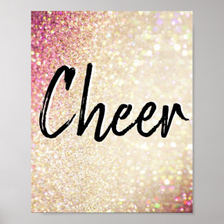 Poster Cheer | Faux Gold et Parties scintillant ro